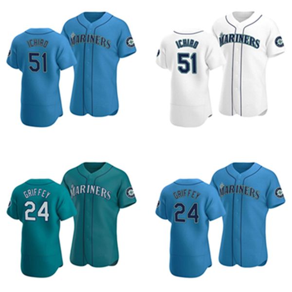 

baseball seattlesan''mariners'' ichiro suzuki #51 griffey jr. #24 jerse, Black