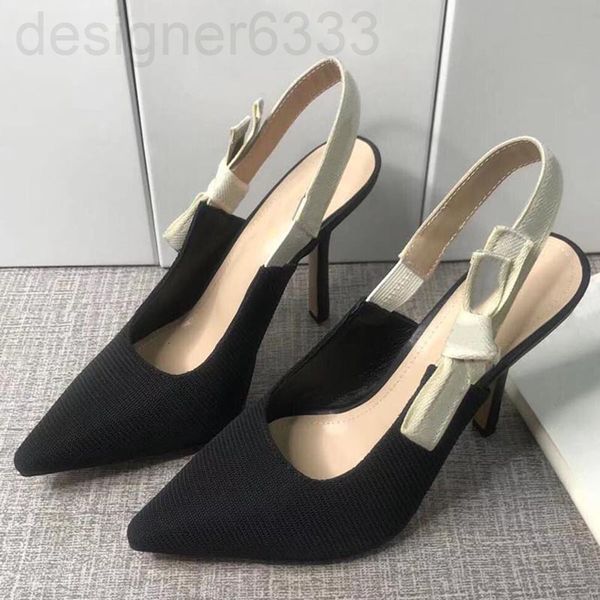 

sandals designer stiletto heel summer ladies high-heeled with pointed toe beautiful bowknot fashion women's shoes canvas laz 1iqv, Black