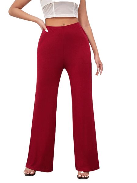 

wide leg solid pants v7lv#, Black;white