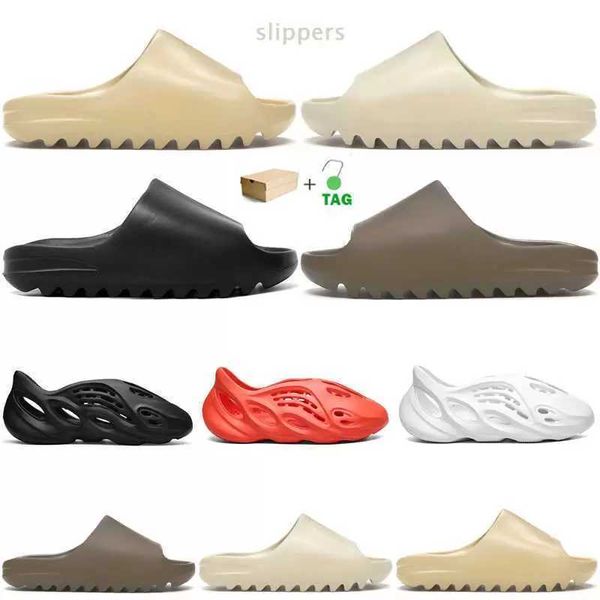 

slide slider foam runners 2021 slippers men slides resin earth brown desert sand foam runner triple white black beige womens outdoor ysq