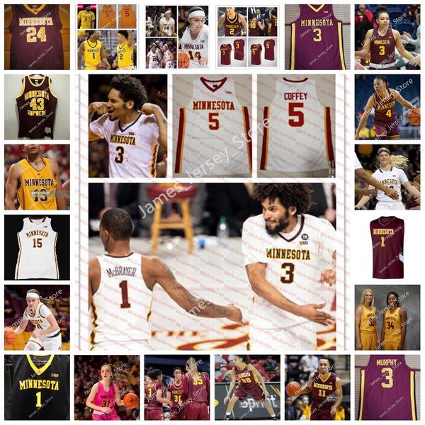 

ncaa custom minnesota golden gophers basketball jersey 45 randy breuer 52 jim brewer 53 dick garmaker 3 jorda murphy 5 amir coffey dupree mc, Black