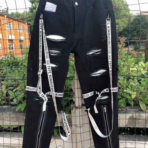 

fall men's denim jeans skinny slim straight pants black youth street trend white cargo zipper for spring and summer 220328, Blue