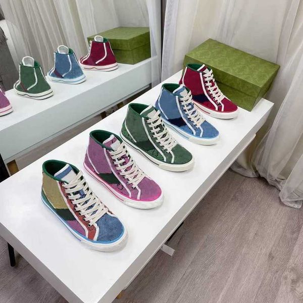 

2022 designers tennis 1977 sneakers washed jacquard denim shoes men women trainers canvas leather sneaker embroidered vintage shoe 9rt6, Black
