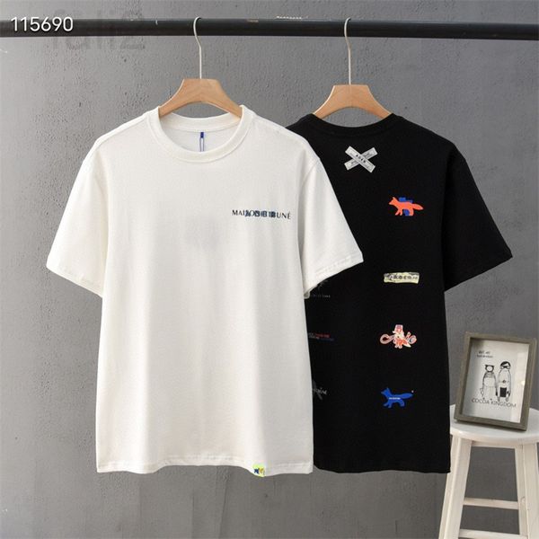 

women's t-shirt designer 2022 spring and summer new korean version of ader cartoon all over animal print casual loose cotton round neck, White