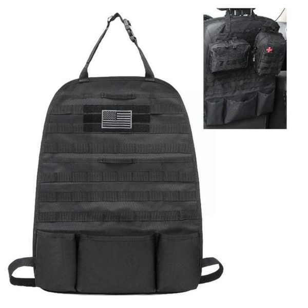 Car Organizer 2022 Universal Seat Back Bag Tactical Molle Accessori Nylon Protector Auto Storage R5K4