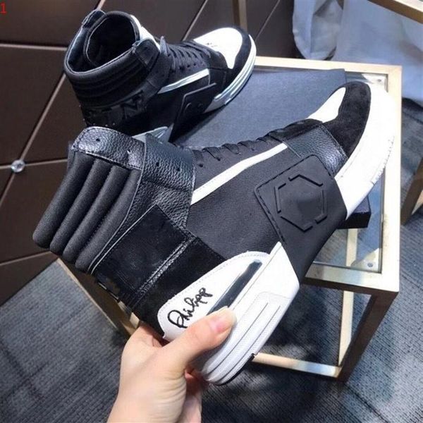 

luxurys designers men's man casual pleinshoes ppmixed colors cut lace-up zapatos mujer race runner shoes mjk00458186m, Black