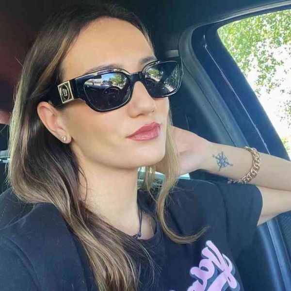 

sunglasses personalized headframe cat's eye women's fashion plate small box sunglasses, White;black