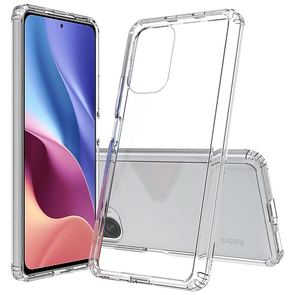 Crystal Transparent Acrílico Casos à prova de choque para Xiaomi Redmi K40 Pro Poco F3M3 Pro 5G X3 NFC TPU Rígido Plástico Capa traseira