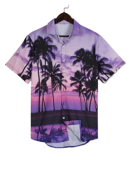 

romwe guys landscape print shirt 72yt#, White;black