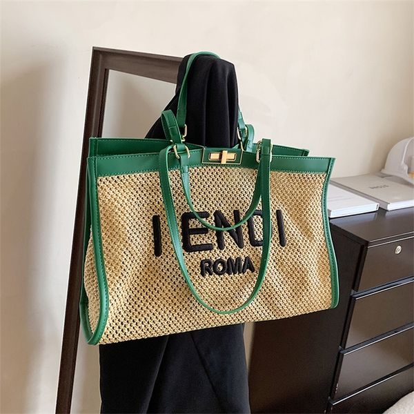

large capacity tote fashion simple single messenger versatile underarm woven 75% off wholesale sale