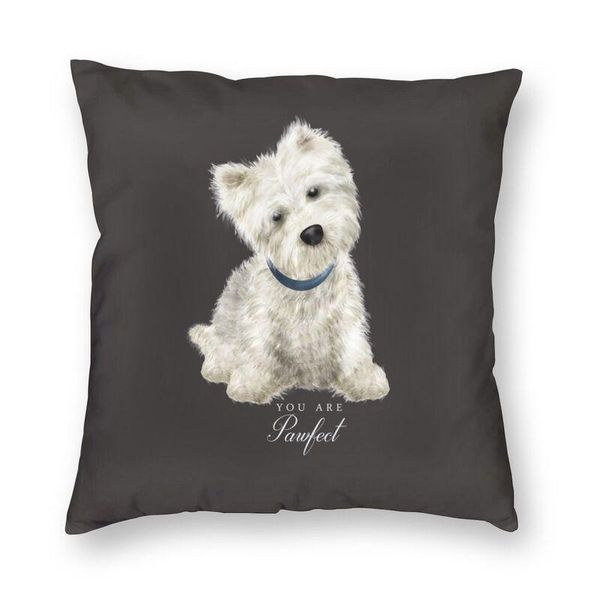 Almofada/travesseiro decorativo Westie West Highland White Terrier Dog Cushion Sofa Home Decorativo quadrado 45x45cmuscushion/decorativo