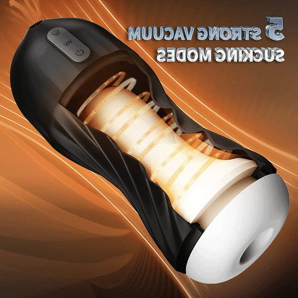 

50% off discount black spinning automatic aircraft cup sucking vibration rotating male masturbator products couple's store, White
