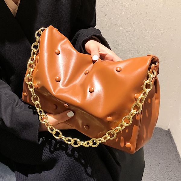 Borse da sera Morbida pelle PU Donna Tracolla a tracolla 2022 Designer invernale Cintura a catena in oro Borse da donna e borsa Pochette da donnaSera