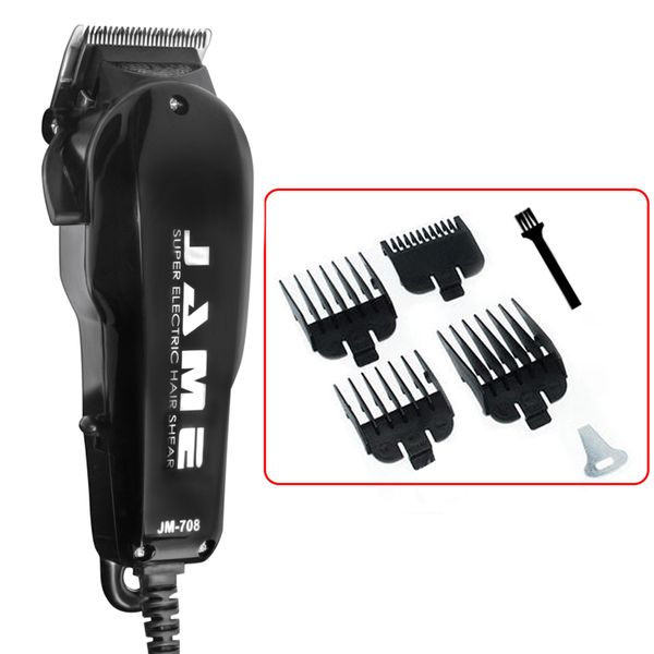 

220-240v professional wire hair trimmers razor shaver blade electric clipper with cord barbershop hair cut machine 4 pcs combs p
