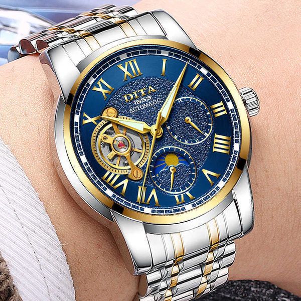 

watches designer waterproof men's watch steel dita hollow automatic mechanical weistwatch trend noble luminous explosion, Silver