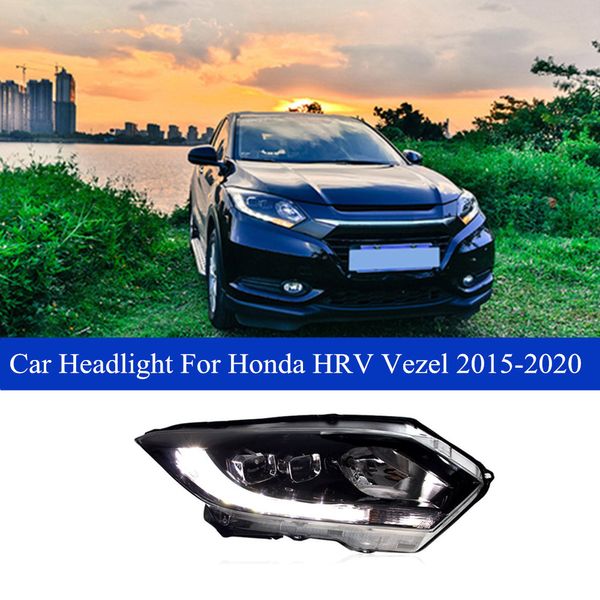 Assemblaggio faro per Honda HRV LED Daytime Running Head Light 2015-2021 Vezel Dynamic Turn Signal Projector Lens Accessori auto Lampada