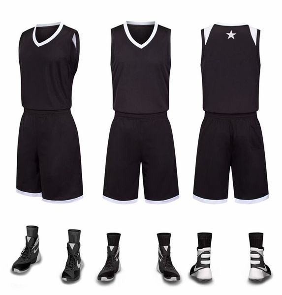 

nb0155 basketball jersey sport wears athletic outdoor apparel college, Black