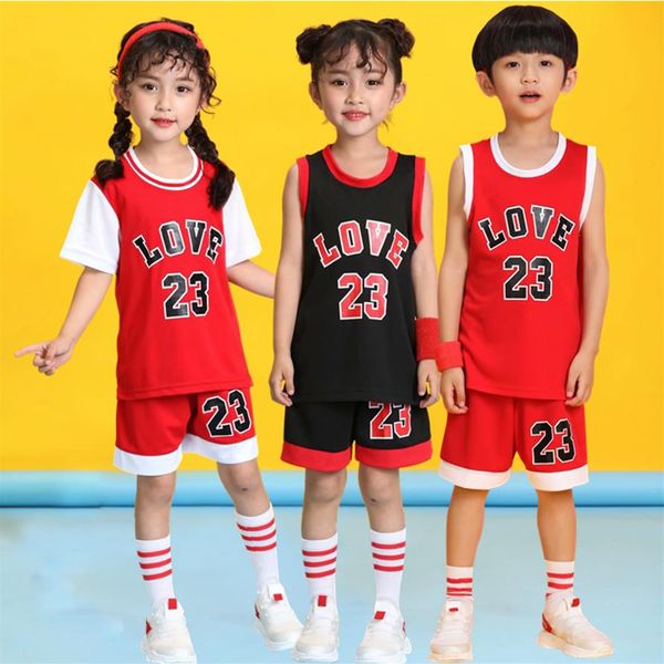 

kid lsport 23# basketball set girls basketball jersey uniform breathable child sport shirts shorts basketball team train clothes264n