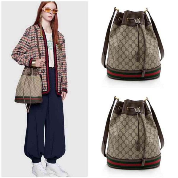 

designers original grade/real leather quality/ophidia bucket bag luxury bags, Black;red