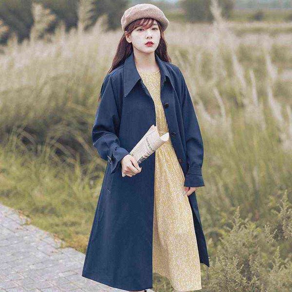 

women's trench coats spring autumn women loose white long coat with belt casual female single breasted chic ol windbreaker outwear t220, Tan;black