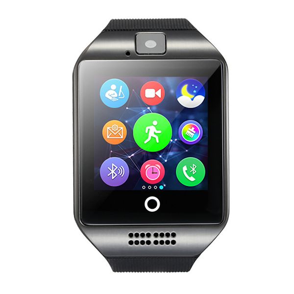 Q18 Smart Watch Android Per iPhone IOS fotocamera arrotondata Rispondi alla chiamata Dial Calls orologi supportano sim card smartwatch Fitness Tracker
