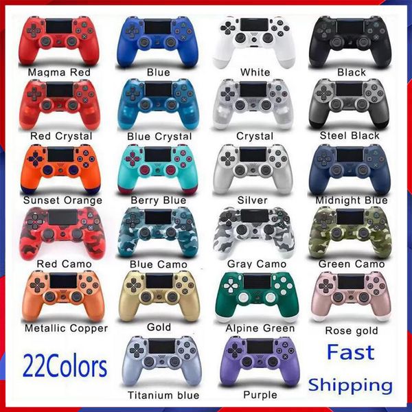 

logo ps4 wireless controller gamepad 22color for ps4 vibration sony joystick game pad gamehandle controllers play station with retail box ps