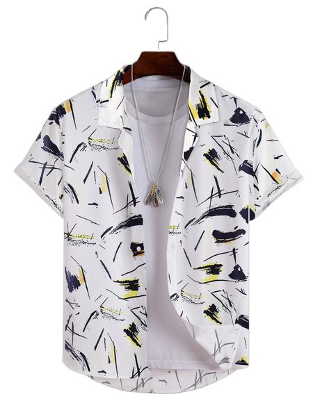 

men brush print shirt without tee m5qa#, White;black