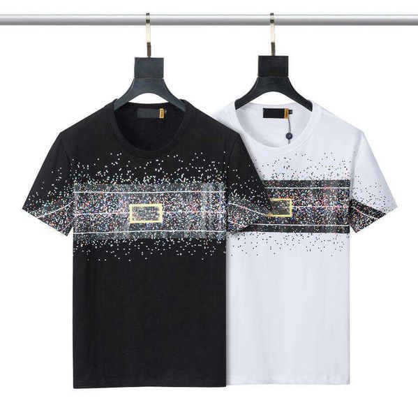 

famous mens high t shirt letter print round neck short sleeve black white fashion men women tees #9821581, White;black