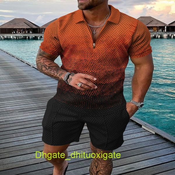 

loose summer men's tracksuits hawaii sets casual tshirt man print short sleeve shirts luxury tracksuit fashion men beach outfits 2 piec, Gray