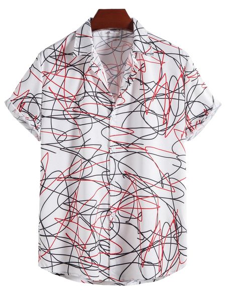 

men random graffiti print shirt f4v9#, White;black