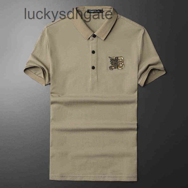 

brand designer t shirt and polo shirt european station tide brand war horse embroidery sequin polo men's business leisure summer new la, Black