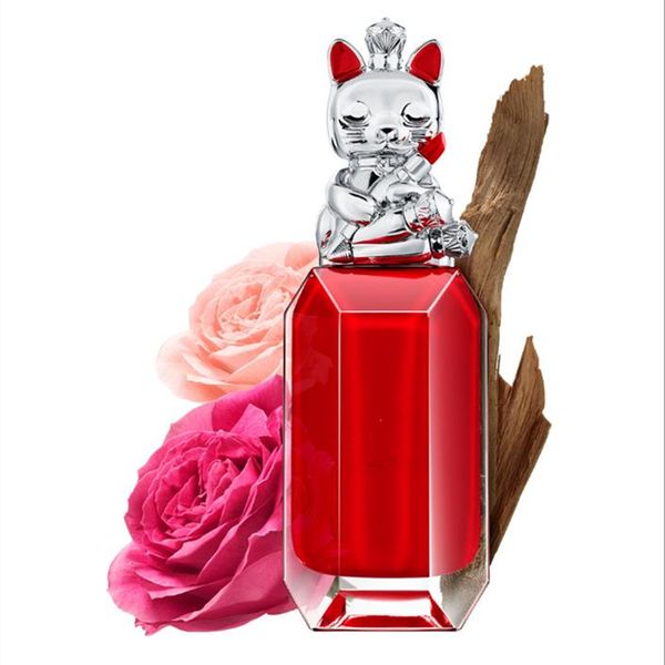 Vendite Novità Profumo profumo 90ml gatto corona bottiglia rossa uomo Profumo donna Profumi glamour Fragranze Incenso odore affascinante spray consegna veloce