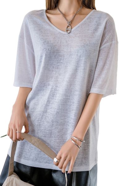 

dazy solid drop shoulder tee q0vs#, White