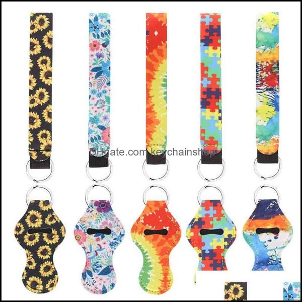 

key rings jewelry 5 pairs perfect storage lipstick holder pouch makeup bag ring printing keychain travel organizer gift for girl drop delive, Slivery;golden