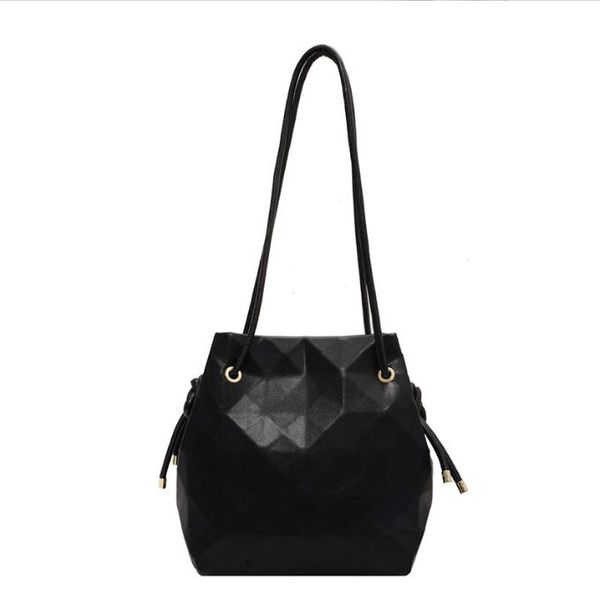 

korean female pu leather shoulder bags casual women large capacity messenger bags big totes black brown handbag