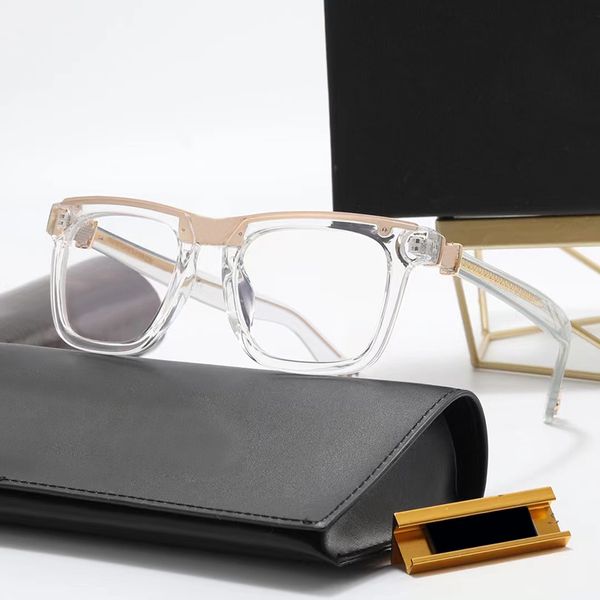 Armação de óculos de designer de luxo quadros de óculos de sol para homens mulheres minimalista ouro óculos de lentes de vidro transparente óculos óculos de sol dobradiça de mola com caixa e caso
