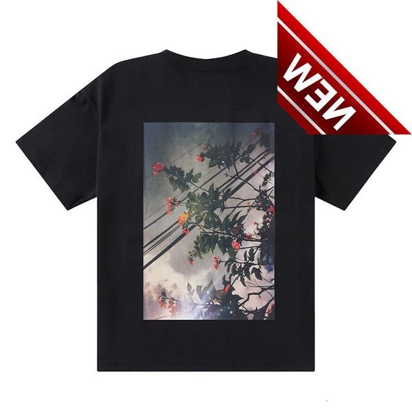 

bear of god fog essentials high street double thread flower p print short sleeve t-shirt, White;black