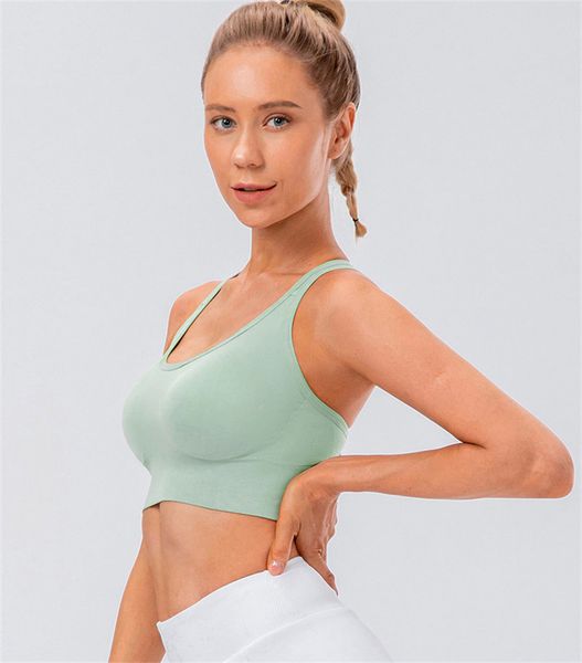 

lu-d14009 yoga underwear women's shockproof sports bra buckle adjustment gather shaping breathable fitness tennis clothing please check, Gray