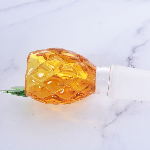 Neueste Großhandel 14mm Glasschale Außengelenk Griff Schöne Rutsche Ananas Form Schüssel Stück Rauchen Zubehör für Bongs Wasserpfeifen