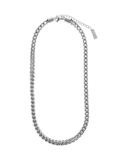 

summer hip-hop clavicle chain men's trend rap senior rough cuban necklace simple personality niche fashion jewelry accessories, Silver