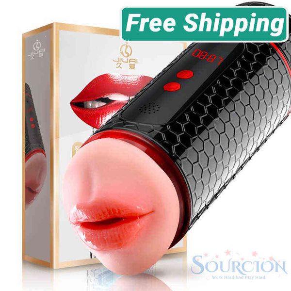 NXY Sex Men Masturbatori Electric Double Head Vibration Masturbation Cup Vagina anale Real Pussy Charging Massager Countmale Masturbator Sex Toys for Men 0412