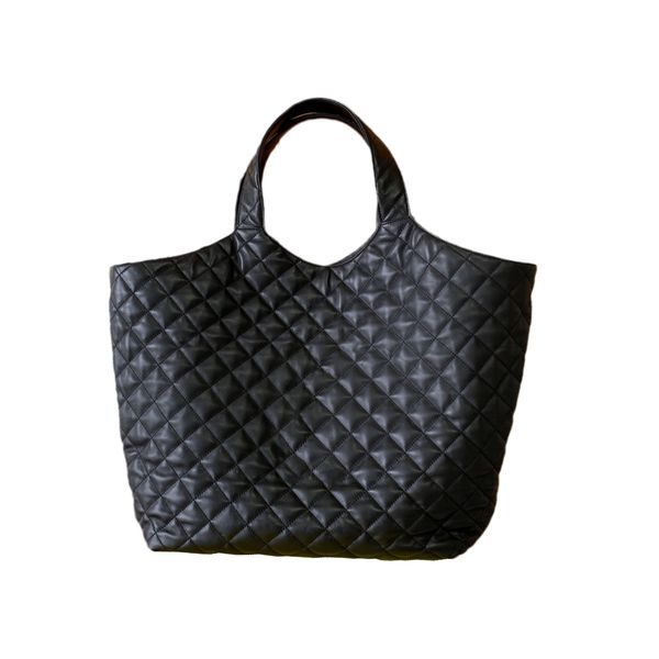 

2022 tier quality womens shopping bags maxi soft lambskin quilted purses tote 2 pieces zipper handbag ladies genuine leather foldable