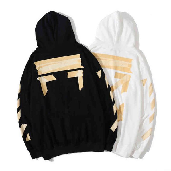 

classic mens white black hoodies loose fashion sweatshirts zipper hoodie cotton pullover long sleeved back oil paint arrow x men women hood