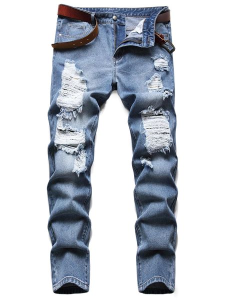 

men ripped skinny jeans without belt u7sd#, Blue