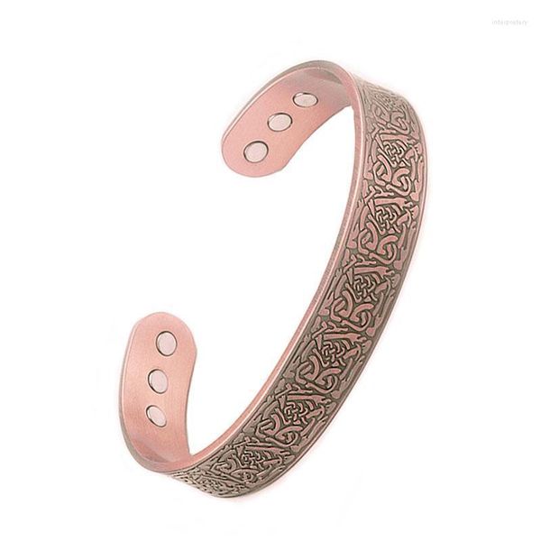 Armreif Vintage Punk-Stil Nordic Rose Gold Magnettherapie Metall Offenes Armband Armreifen Lässige Gesundheit SchmuckBangle ArmreifBangle Inte22