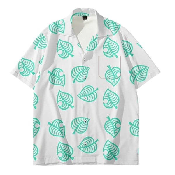 Новое прибытие Мужские рубашки с животными мужски на гавайские рубашки повседневные рубашки с одной кнопкой напечатанные вершины с короткими рукавами T200422
