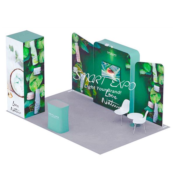 

5x3m tube banner stands custom advertising display booth