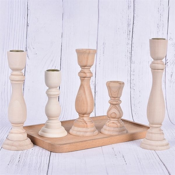 Candlesticks Titulares Retro Wood Classic Wedding Decoration 220809