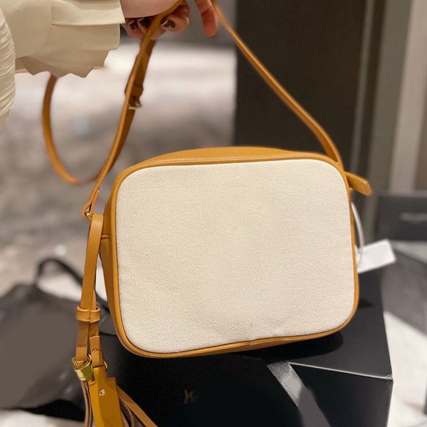 

canvas camera bag shoulder bags vintage flap genuine leather patchwork letter hardware tassel single adjustable belt strap classic style