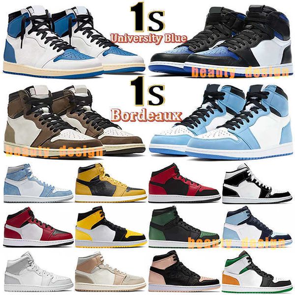 

mens 1 high og basketball shoes 1s black metallic university blue silver royal toe gold mid smoke grey unc patent dark mochamen women